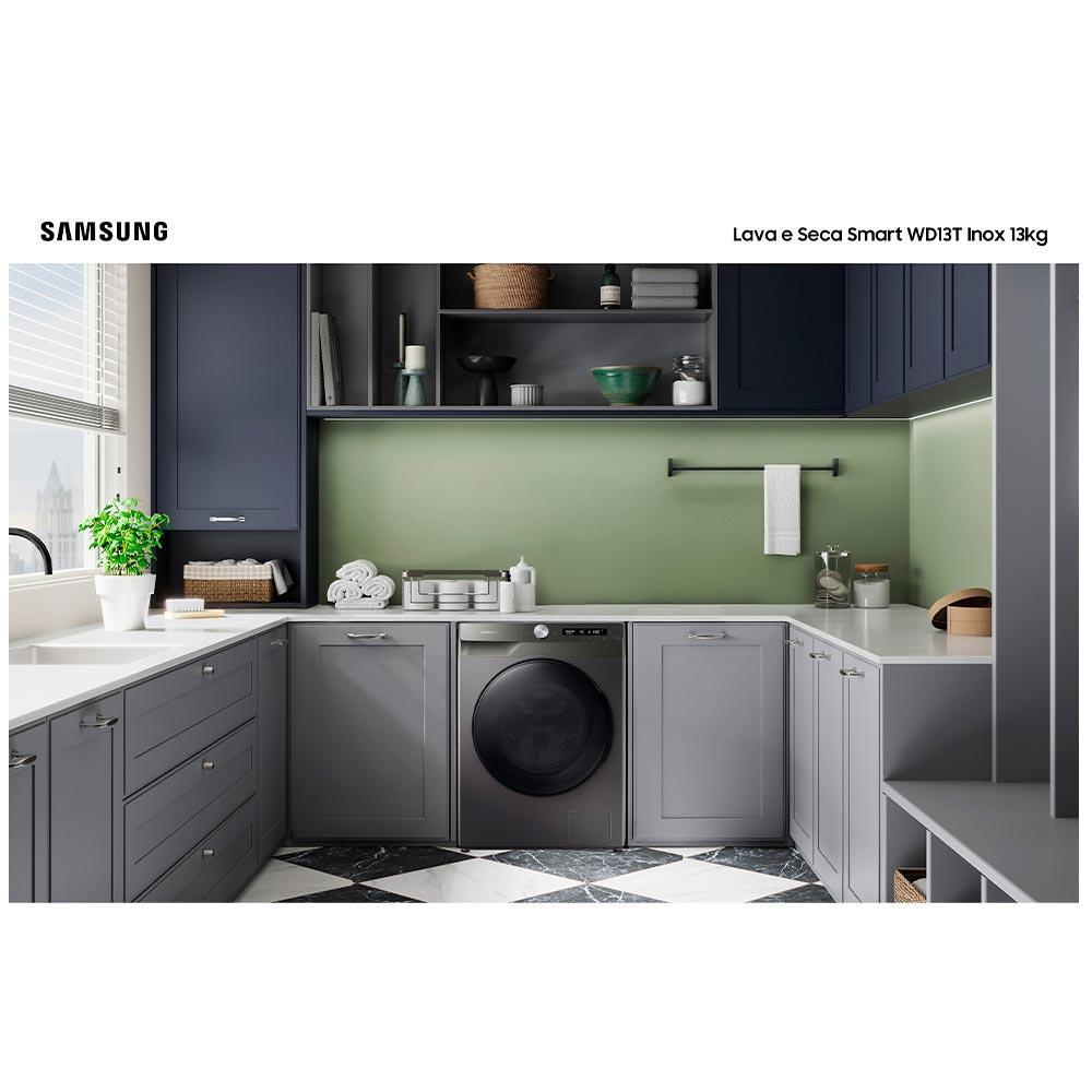 Lava e Seca 13 Kg Samsung Eco Bubble Inox com 25 Programas de Lavagem - WD13T504DBN - 2