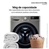 Lava & Seca 14 Kg LG Smart com Inteligência Artificial AIDDT Inox Look com 13 Programas de Lavagem - CV5014PC4 - 3