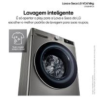Lava & Seca 14 Kg LG Smart com Inteligência Artificial AIDDT Inox Look com 13 Programas de Lavagem - CV5014PC4