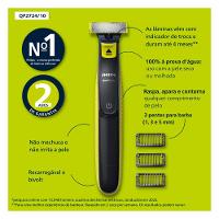 Aparador e raspador OneBlade com 3 pentes, à prova dágua - QP2724/10 Philips - 2