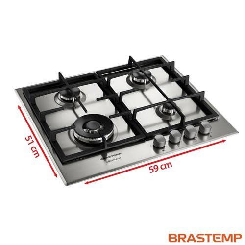 Cooktop 4 Bocas Brastemp Gourmand Inox com Duplachama e Trempe com Ferro Fundido - BDK60DR - 2
