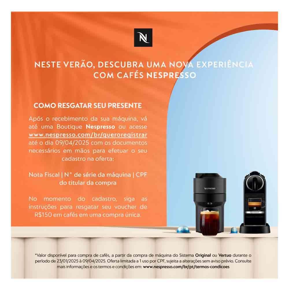 Cafeteira Nespresso Pixie Redesign Azul e Preta para Café em Cápsula - 3