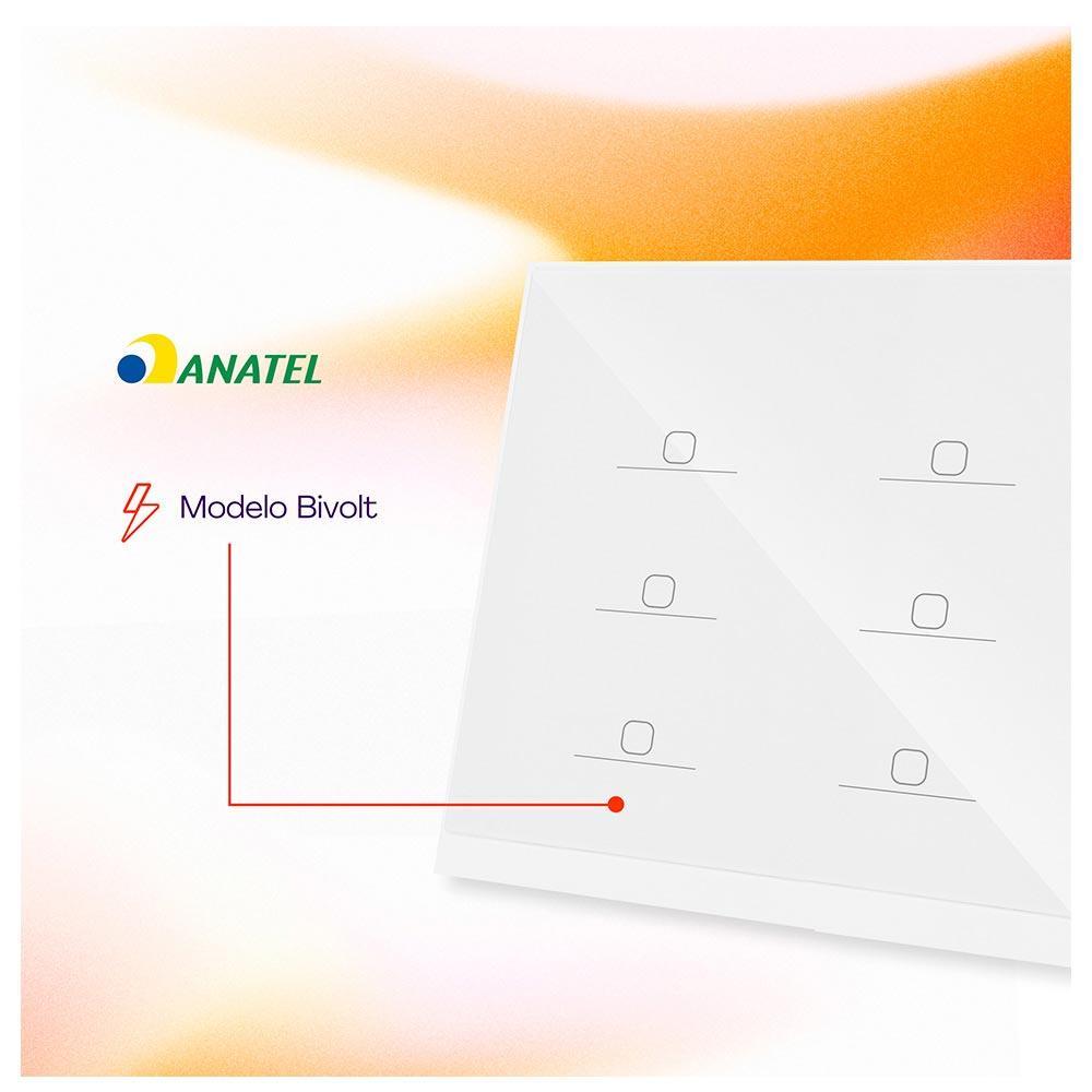 Interruptor Inteligente 6 Teclas Conexão Zigbee Compatível com Assistente de voz, IOS e Android Branco - Geonav - 5