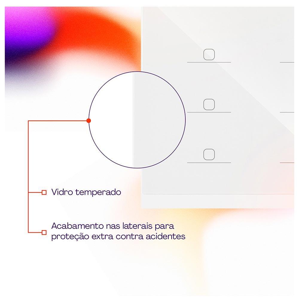 Interruptor Inteligente 6 Teclas Conexão Zigbee Compatível com Assistente de voz, IOS e Android Branco - Geonav - 6