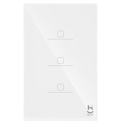 Interruptor Inteligente 3 Teclas Conexão Zigbee Compatível com Assistente de voz, IOS e Android Branco - Geonav