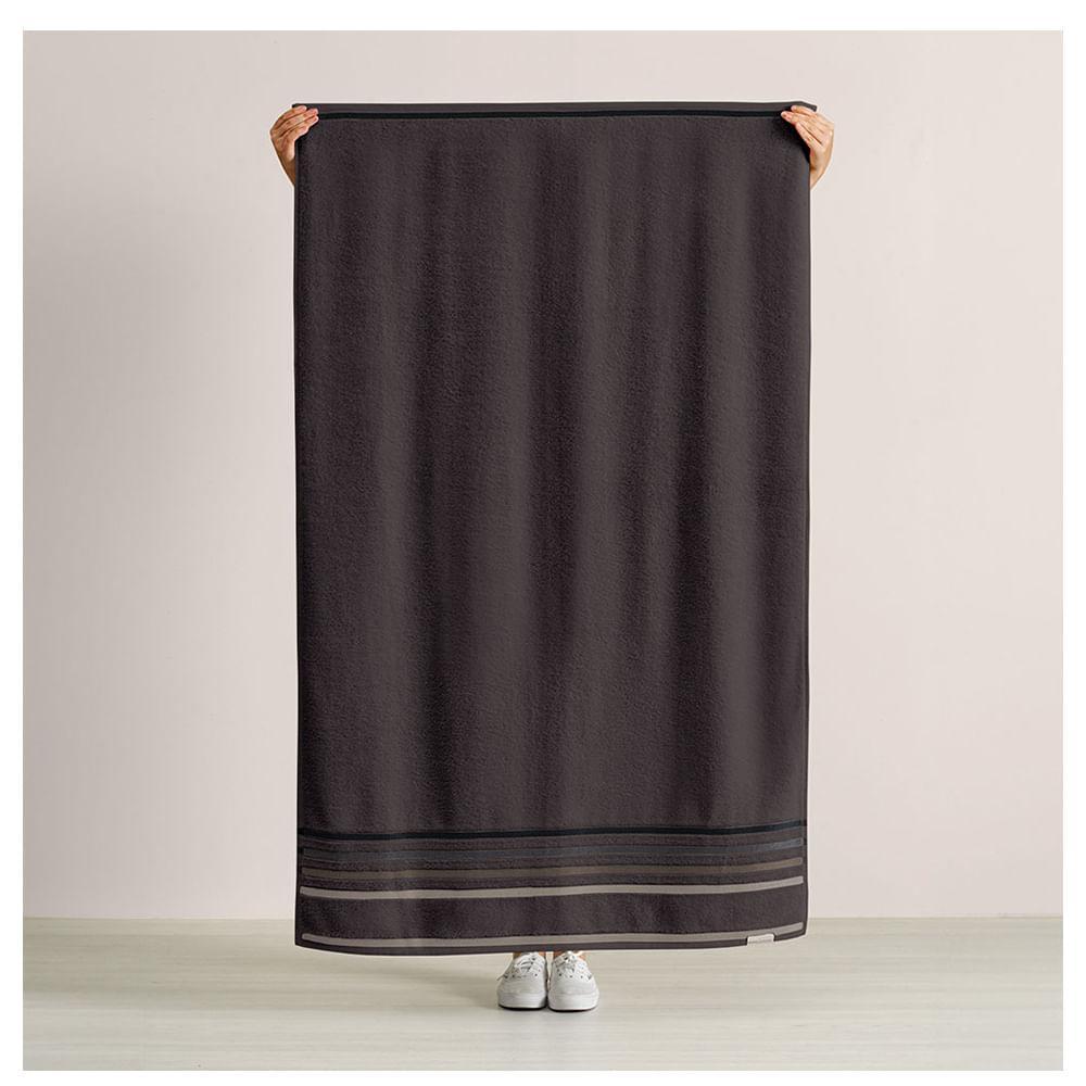 Jogo de Banho Gigante Lumina com 05 Peças 98% Algodão 2% Poliéster Carbono e Cinza - Karsten - 4