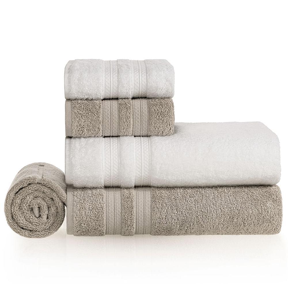 Jogo de Banho Gigante Unika com 05 Peças 100% Algodão Lunar - Karsten - 1