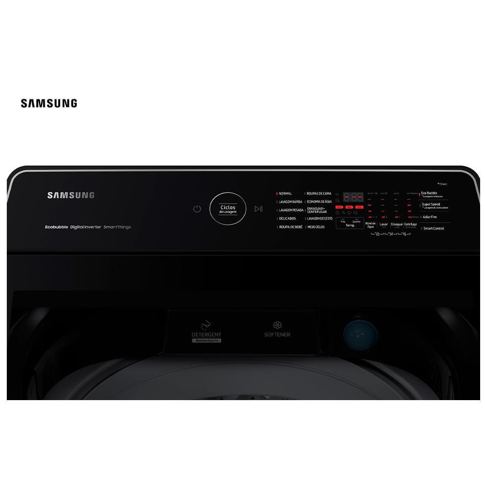 Lavadora de Roupas Smart Samsung 17 Kg Digital Inverter Black Caviar com 10 Programas de Lavagem - WA17CG - 3