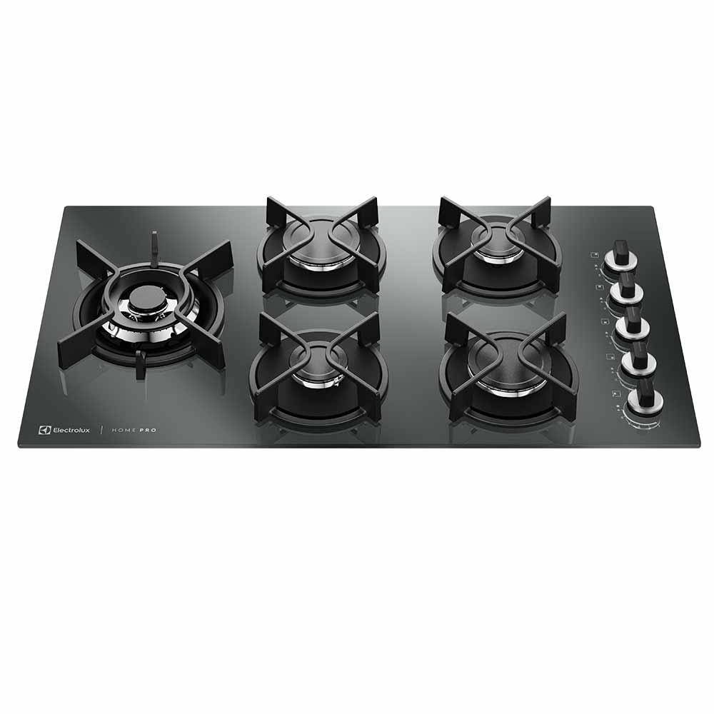 Cooktop a Gás Electrolux Home Pro em Vidro com 05 Bocas Preto - KE5HP - 1