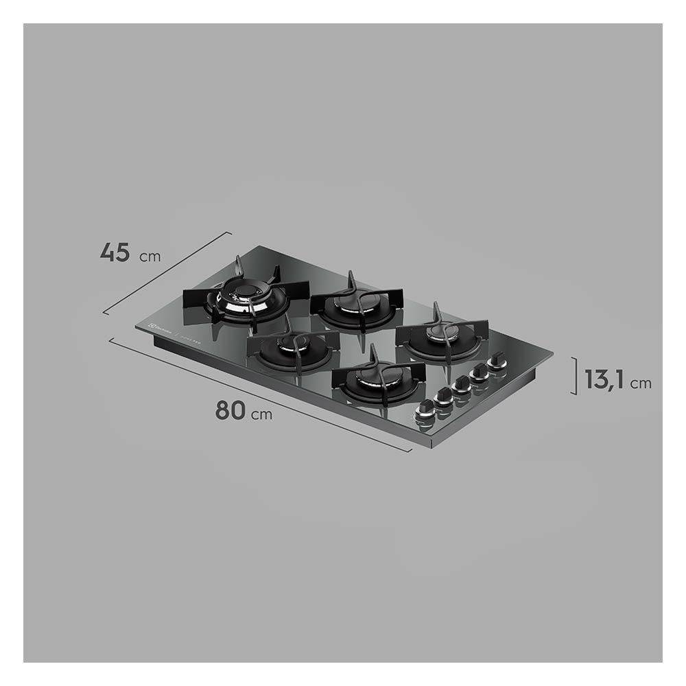 Cooktop a Gás Electrolux Home Pro em Vidro com 05 Bocas Preto - KE5HP - 2