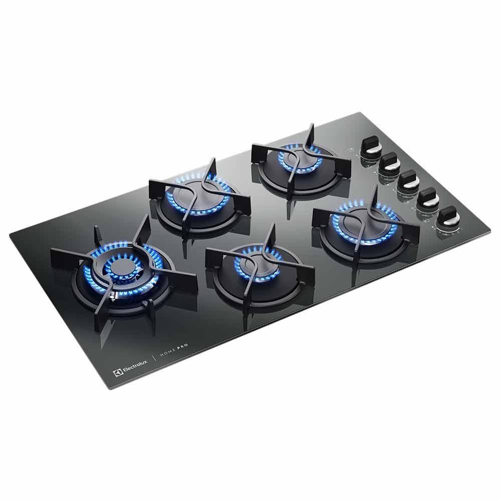 Cooktop a Gás Electrolux Home Pro em Vidro com 05 Bocas Preto - KE5HP - 6
