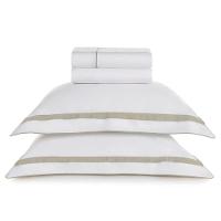 Jogo de Cama King Size com 04 Peças Lara Branco com Areia - Karsten - 1