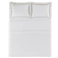 Jogo de Cama King Size com 04 Peças Lara Branco com Areia - Karsten - 3