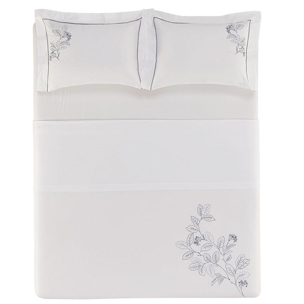Jogo de Cama Queen com 04 Peças Aster Branco - Karsten - 2