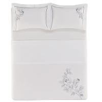 Jogo de Cama Queen com 04 Peças Aster Branco - Karsten - 2