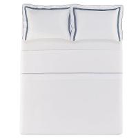 Jogo de Cama King Size com 04 Peças Lara Branco com Índigo - Karsten - 3