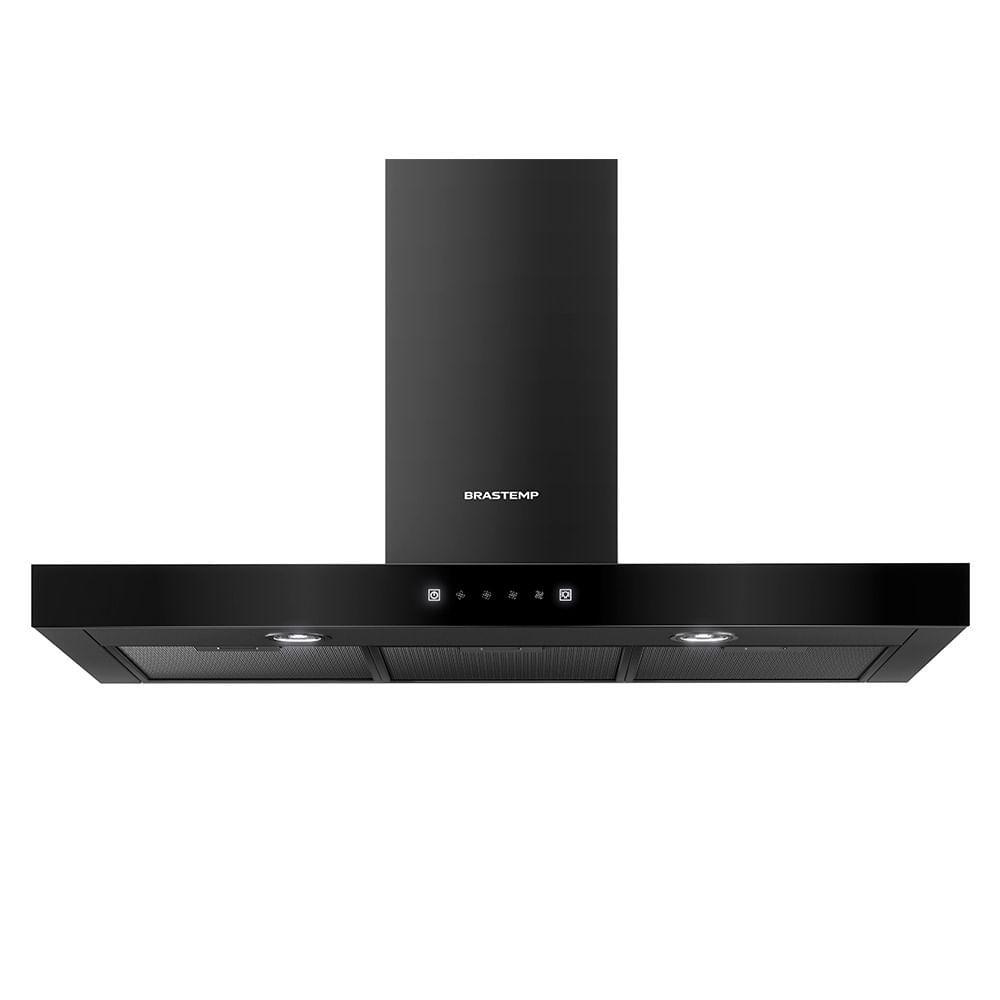 Coifa de Parede Brastemp 90cm com 03 Velocidades, Painel Touch on Glass Eclipse Collection Black Inox - BAE90AP - 1