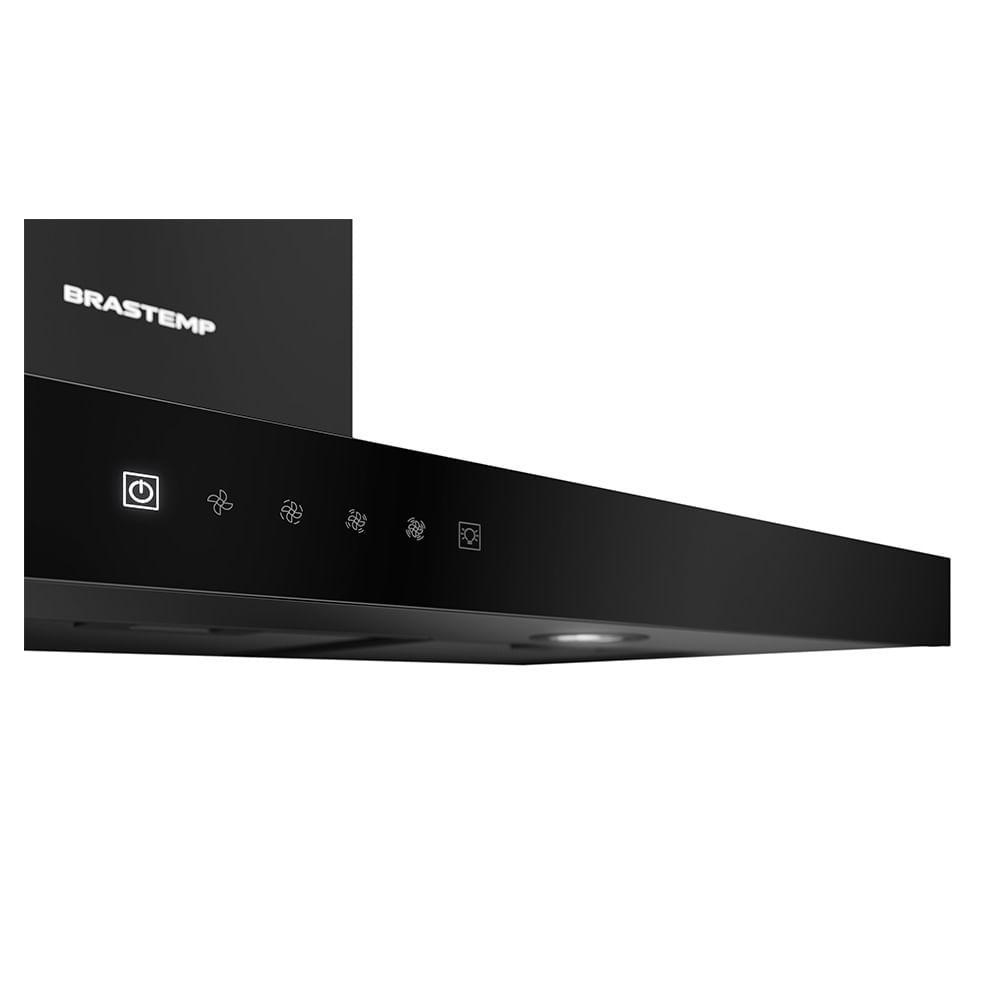 Coifa de Parede Brastemp 90cm com 03 Velocidades, Painel Touch on Glass Eclipse Collection Black Inox - BAE90AP - 5