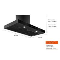 Coifa de Parede Brastemp 90cm com 03 Velocidades, Painel Touch on Glass Eclipse Collection Black Inox - BAE90AP - 6