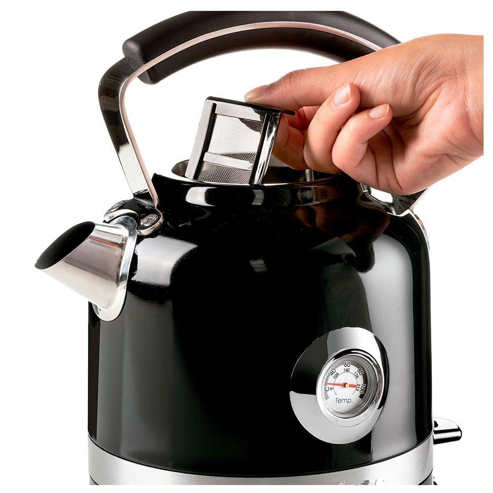 Chaleira Elétrica Ariete Moderna Preta com Base 360 Graus 1,7L - 2854 - 3