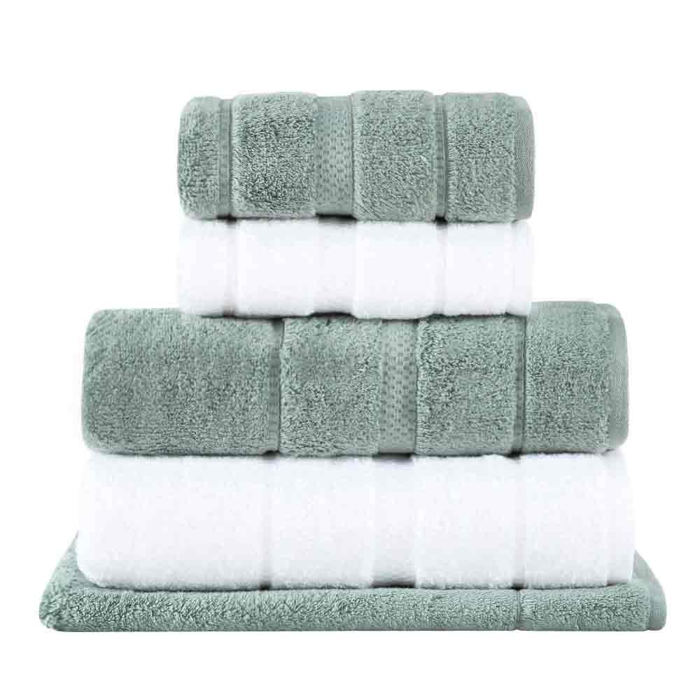 Jogo de Toalhas de Banho Gigante com 05 Peças Vision Dual Air Branca e Verde - Buddemeyer - 1