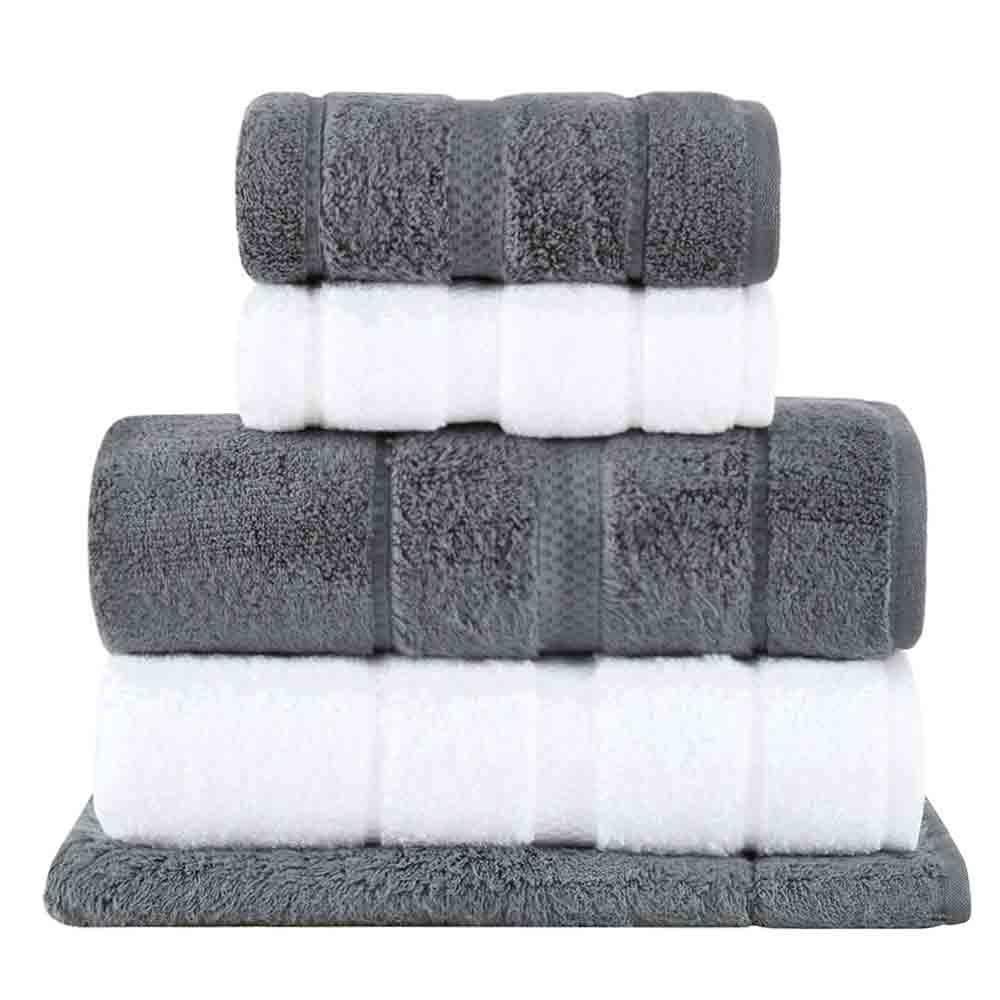 Jogo de Toalhas de Banho Gigante com 05 Peças Vision Dual Air Branca e  Cinza - Buddemeyer - 1