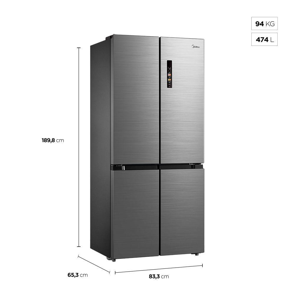 Refrigerador Inverse Midea de 04 Portas Frost Free com 474 Litros Inox Bivolt  - MDRF691FGD463 - 2