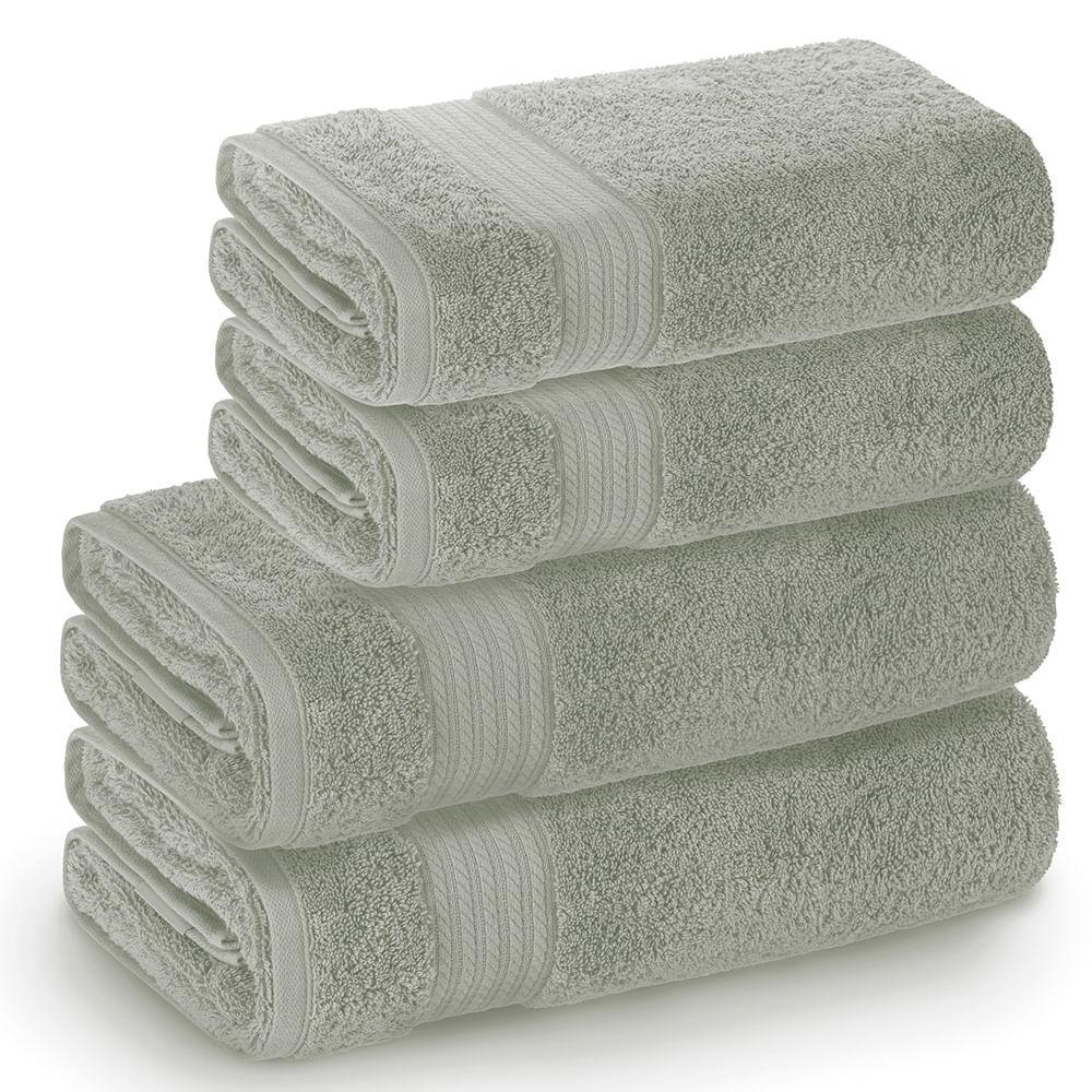 Jogo de Toalhas de Banho Banhão com 04 Peças Magna Eucalipto - Karsten - 1