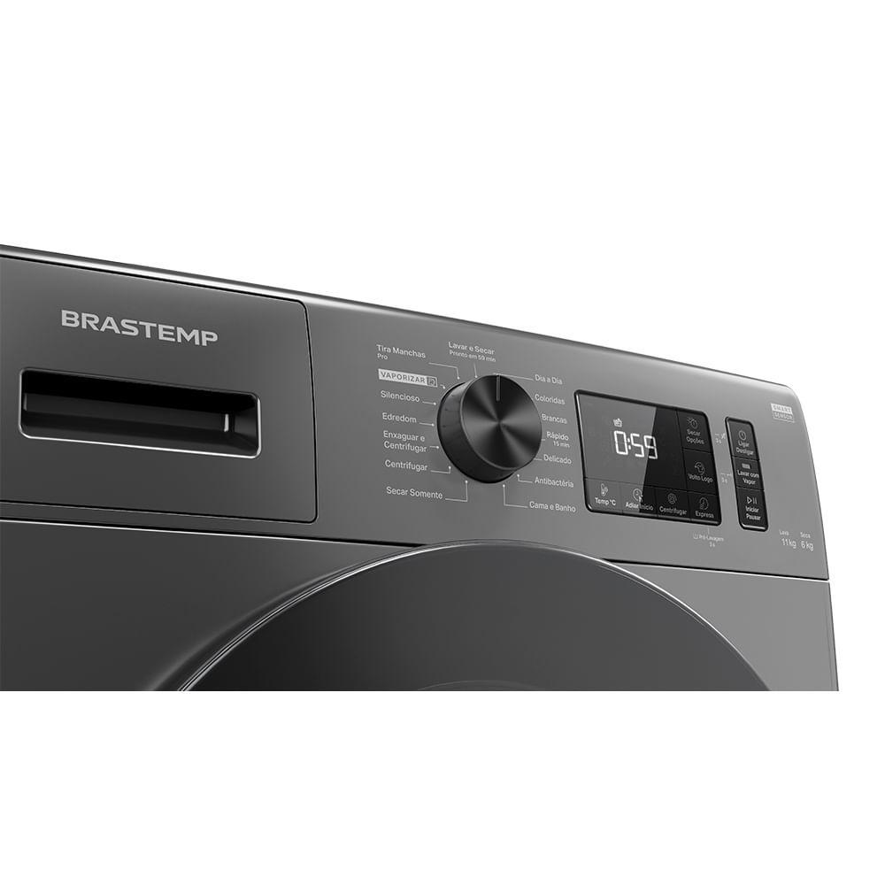 Lava & Seca 11 Kg Brastemp Smart Sensor by AI Titânio com 15 Programas de Lavagem - BNO11 - 8