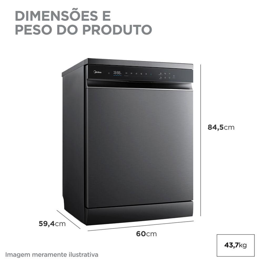 Lava-Louças Midea SmartHome Black Inox com 14 Serviços, 09 Programas de Lavagem e Função Open Dry - MDWEF1433GBS - 2