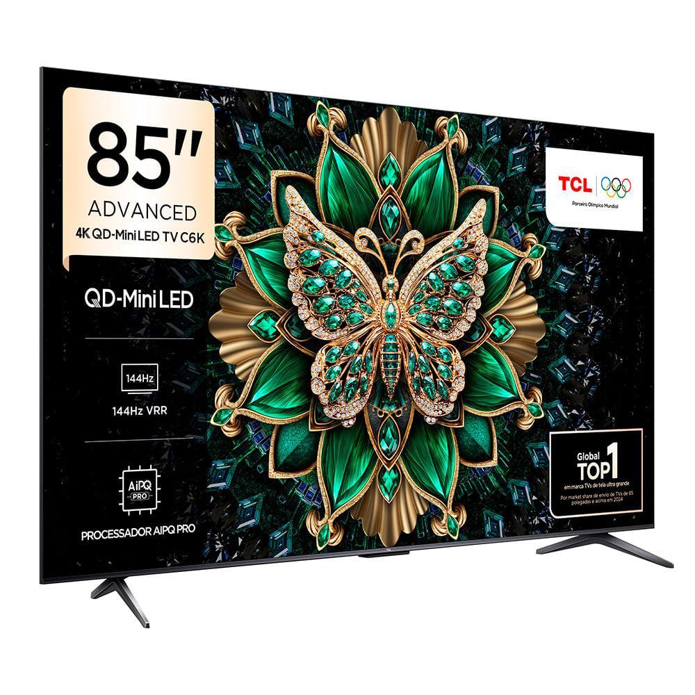 Smart TV 4K TCL QD-Mini LED 85” Polegadas com HDMI 2.1, Dolby Vision IQ, Subwoofer, 144Hz VRR e Wi-Fi - 85C6K - 2