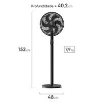 Ventilador de Coluna Electrolux Efficient DuoForce Air+ com 03 Velocidades Cinza - EFS40 - 2