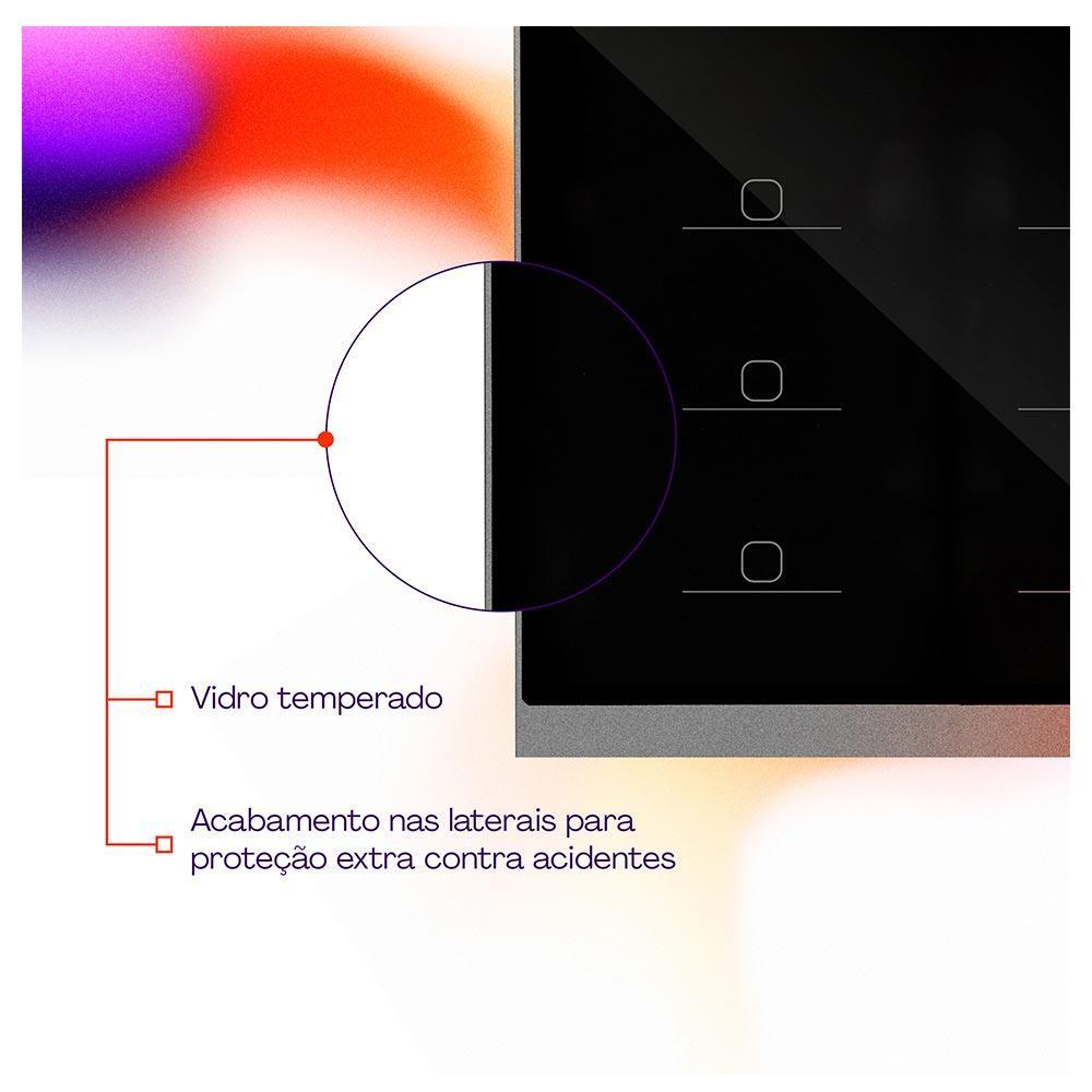 Interruptor Inteligente 6 Teclas Conexão Zigbee Compatível com Assistente de voz, IOS e Android Preto - Geonav - 6