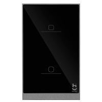 Interruptor Inteligente 2 Teclas Conexão Zigbee Compatível com Assistente de voz, IOS e Android Preto - Geonav - 1