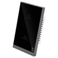 Interruptor Inteligente 2 Teclas Conexão Zigbee Compatível com Assistente de voz, IOS e Android Preto - Geonav - 3