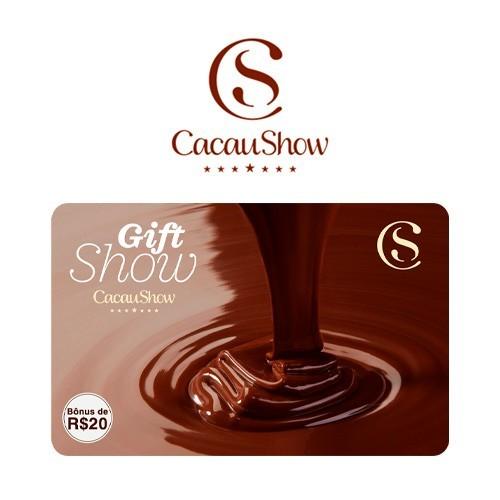 Cartão Presente Cacau Show Bônus R$ 20 Virtual - 1