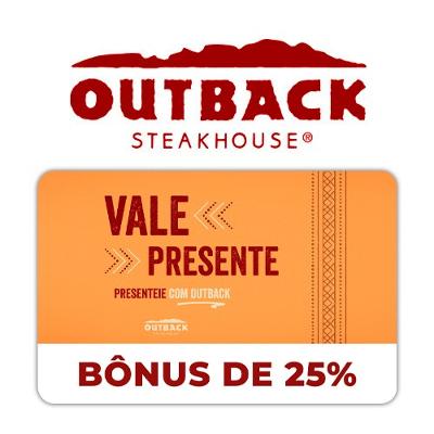 Vale Presente Outback Bônus 25% Virtual