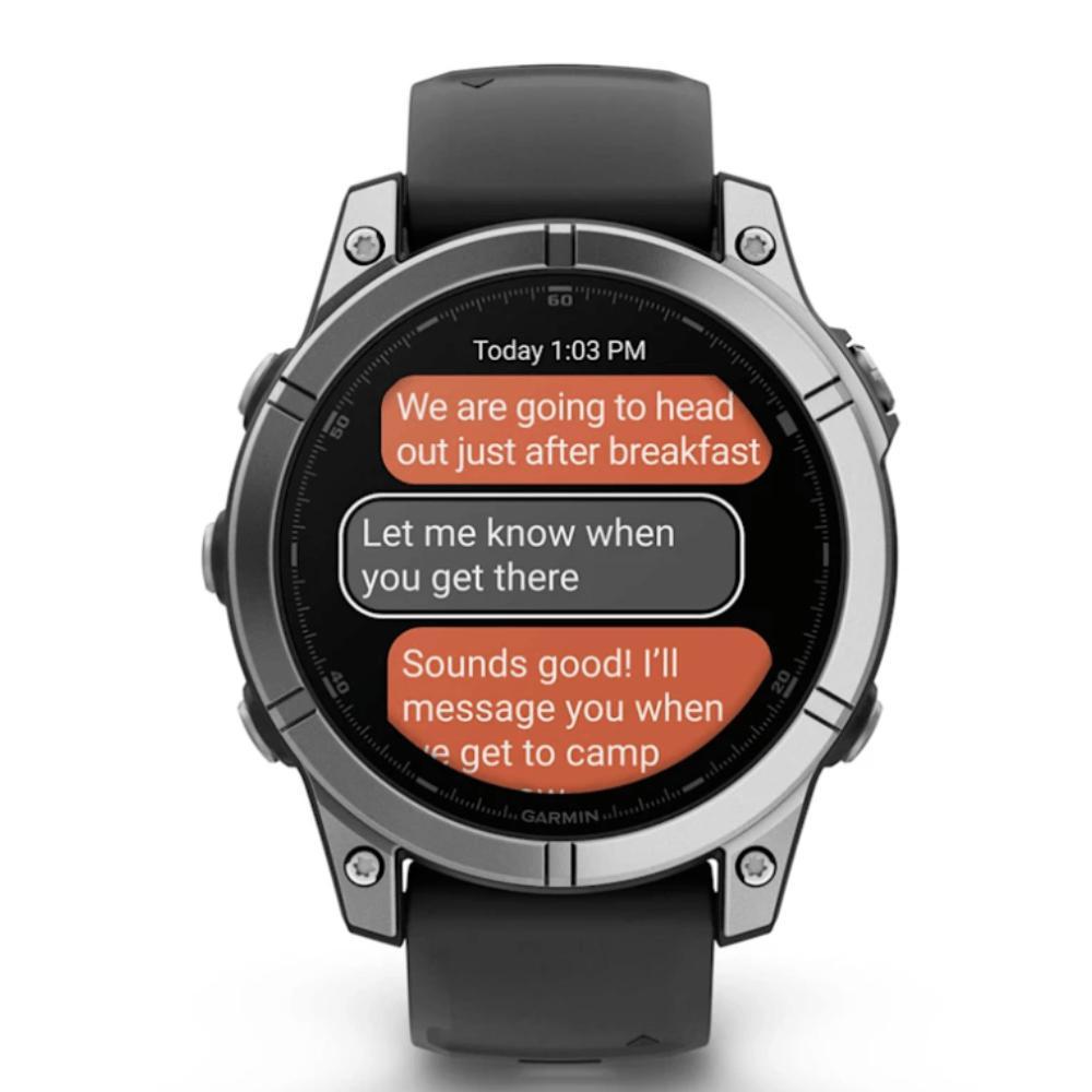 Smartwatch Relógio Garmin Fenix E Aço Inoxidável com Pulseira de Silicone Preta 47mm - 8