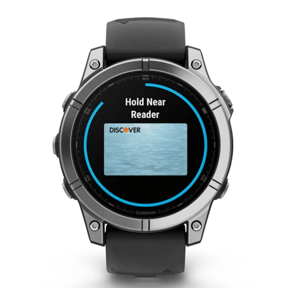 Smartwatch Relógio Garmin Fenix E Aço Inoxidável com Pulseira de Silicone Preta 47mm - 9