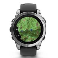 Smartwatch Relógio Garmin Fenix E Aço Inoxidável com Pulseira de Silicone Preta 47mm