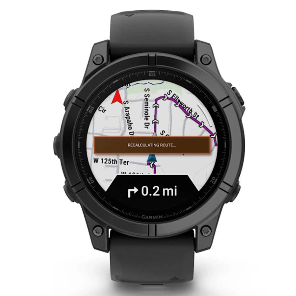 Smartwatch Relógio Garmin Fenix E Aço cinza ardósia com Pulseira de Silicone Preta 47mm - 2