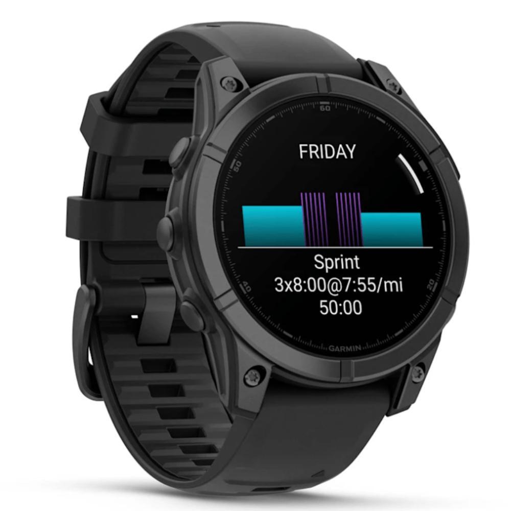 Smartwatch Relógio Garmin Fenix E Aço cinza ardósia com Pulseira de Silicone Preta 47mm - 3