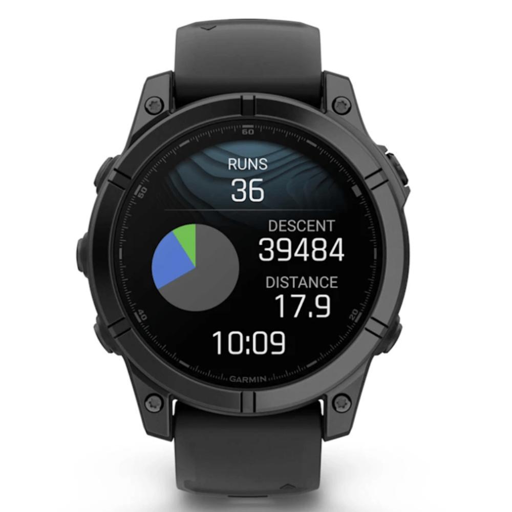 Smartwatch Relógio Garmin Fenix E Aço cinza ardósia com Pulseira de Silicone Preta 47mm - 7