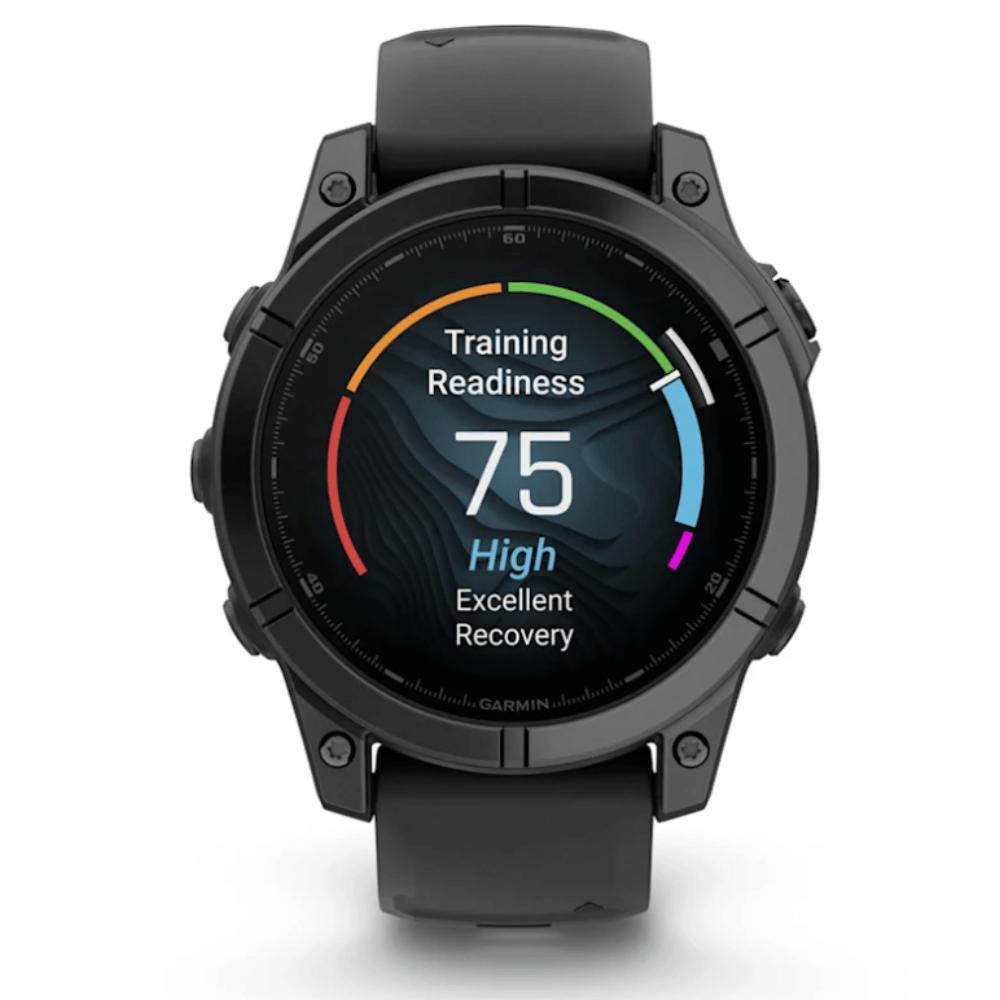 Smartwatch Relógio Garmin Fenix E Aço cinza ardósia com Pulseira de Silicone Preta 47mm - 8