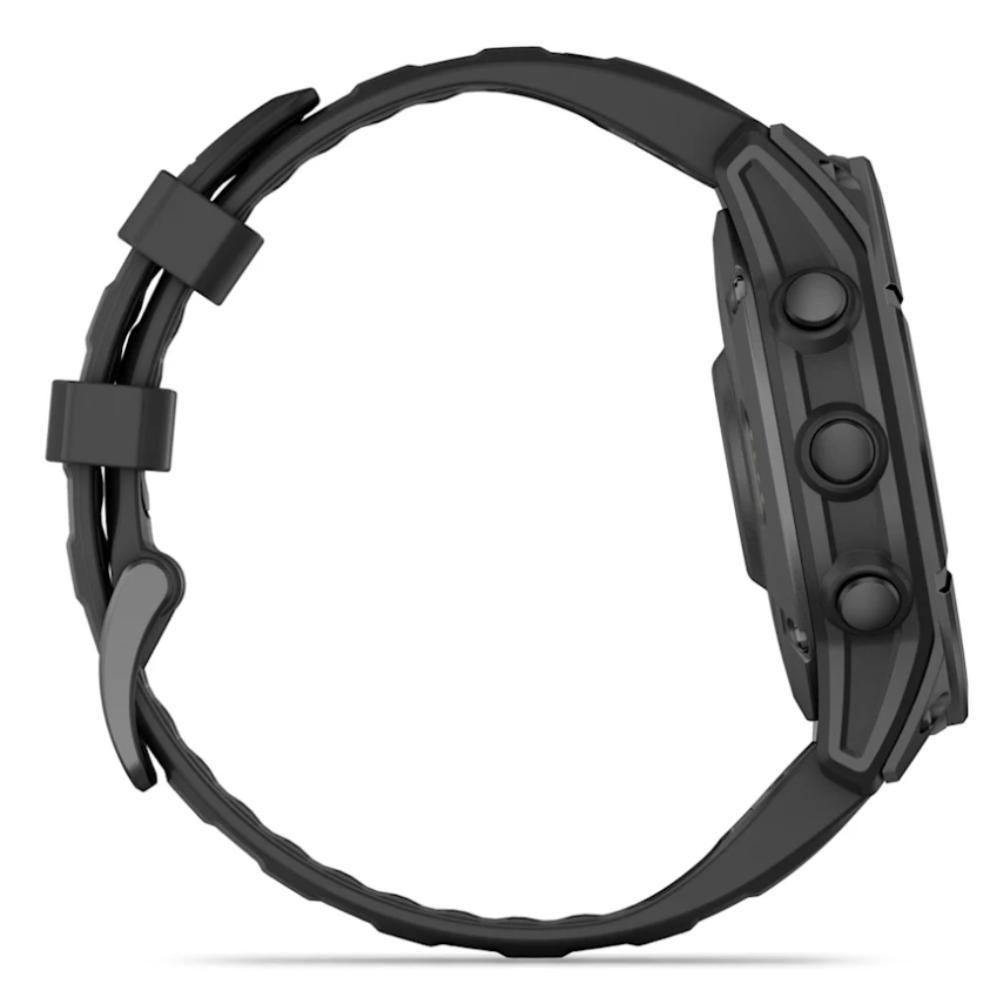 Smartwatch Relógio Garmin Fenix E Aço cinza ardósia com Pulseira de Silicone Preta 47mm - 10
