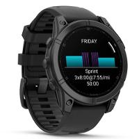 Smartwatch Relógio Garmin Fenix E Aço cinza ardósia com Pulseira de Silicone Preta 47mm - 3