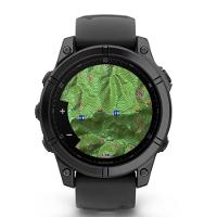 Smartwatch Relógio Garmin Fenix E Aço cinza ardósia com Pulseira de Silicone Preta 47mm