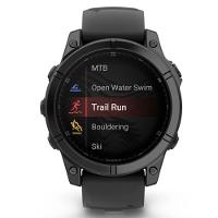 Smartwatch Relógio Garmin Fenix E Aço cinza ardósia com Pulseira de Silicone Preta 47mm - 6