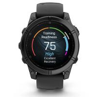 Smartwatch Relógio Garmin Fenix E Aço cinza ardósia com Pulseira de Silicone Preta 47mm - 8