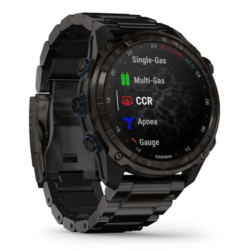 Smartwatch Relógio Garmin Descent Mk3i com Monitor Cardíaco de Pulso e GPS Cinza Carbono Titânio DLC c/ pulseira de Titânio - 3